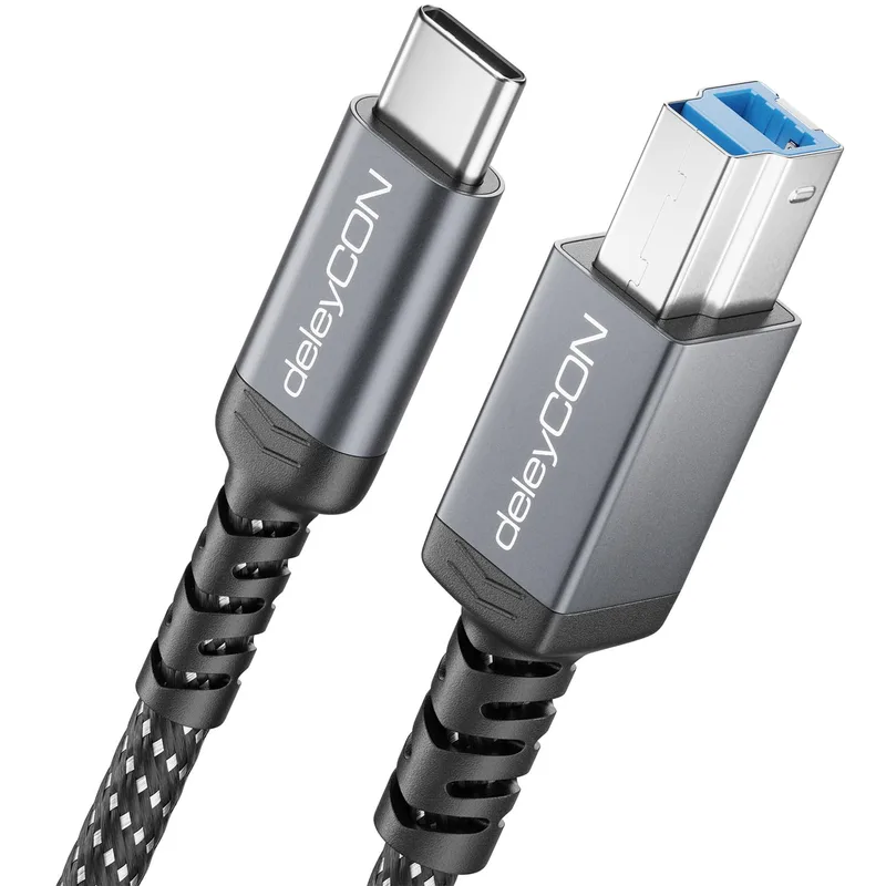deleyCON 0,5m USB 3.0-Kabel Kort USB-C till USB-B