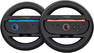 GXTrust Joy-Con Ratt för Nintendo Switch 2, 2-pack tävlingshjul, Switch 2 tillbehör för Mario Kart World Racing Games, Racing Wheel, Pack med 2, svart