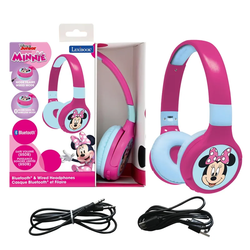 LEXIBOOK Minnie Bluetooth-hörlurar för barn