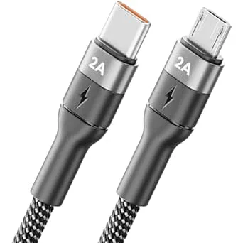 deleyCON 1m Micro-USB-Kabel USB-C till Micro-USB-Kontakt Ladd