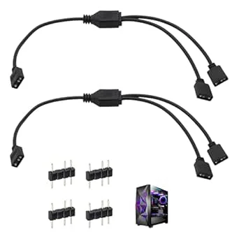 2 st. RGB-PC-kablar 1 till 2