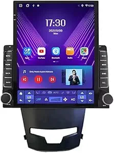 Android 15 Dubbel-Din Bilstereo 9.7"Pekskärm Bilstereo för Ssangyong Korando 3 Actyon 2 2014-2017 med Bluetooth GPS Navigation FM Radio Plug and Play Stödjer Carplay och Android Auto and Backkamera