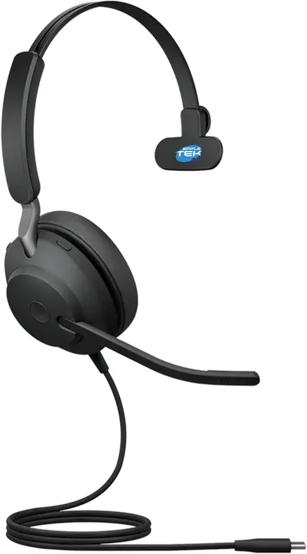 SIMPLETEK - MS Mono USB-C kabelanslutna hörlurar för callcenter och kontor