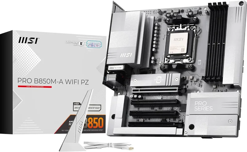MSI AM5 PRO B850M-A WIFI PZ M-ATX AMD B850 AM5-sockel micro ATX