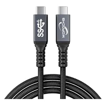 MOPOCHG USB C 3.2 Gen2×2-Kabel, 10 Gbps Datakabel USBC till USBC-Kabel, 100 W 20 V/5 A Laddningskabel, 4K@60Hz USB C-Videokabel för Thunderbolt 3/MacBook Pro/Switch/Dockningsstation/iPad (2 M)