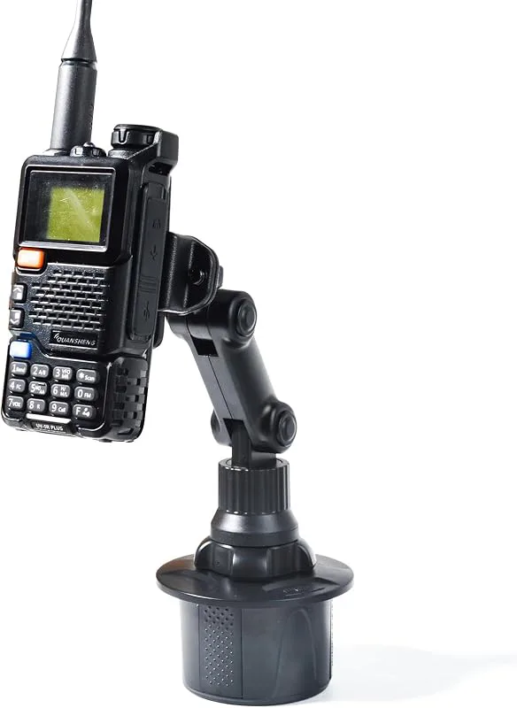 Bilradiohållare, Walkie Talkie & Radio mikrofon kopphållare montering justerbar för Motorola Kenwood Baofeng Midland Icom Yaesu Hnadheld tvåvä