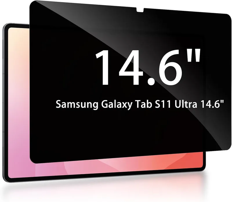 ToVioc 14,6 tum 180 graders integritet skyddsfilm för Samsung Galaxy Tab S11 Ultra, insynsskydd, härdad surfplattefolie med hårdhetsgrad 9H, anti-spy skärmskydd för Galaxy Tab S11 Ultra