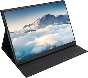 Bewinner 16inch Portable Monitor, 2,5K HDR Gaming Monitor, HDMI USB C Andra Extern Bildskärm Inbyggd Högtalare med Skyddsfodral, för Bärbar Dator, Skrivbord