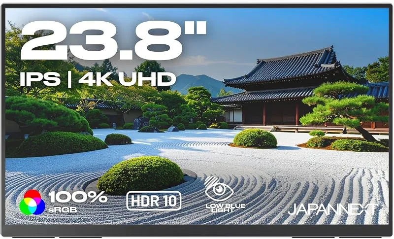 JAPANNEXT 23,8 tum IPS 4K UHD bärbar PC-skärm (3 840 x 2 160)