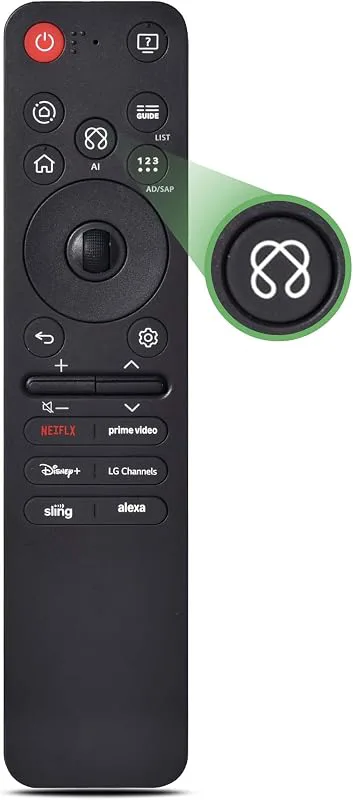 AI Magic fjärrkontroll för LG Smart TV, ersättningskontroll för LG 2019-2025-modeller, inklusive OLED, QNED, UHD, LED, L