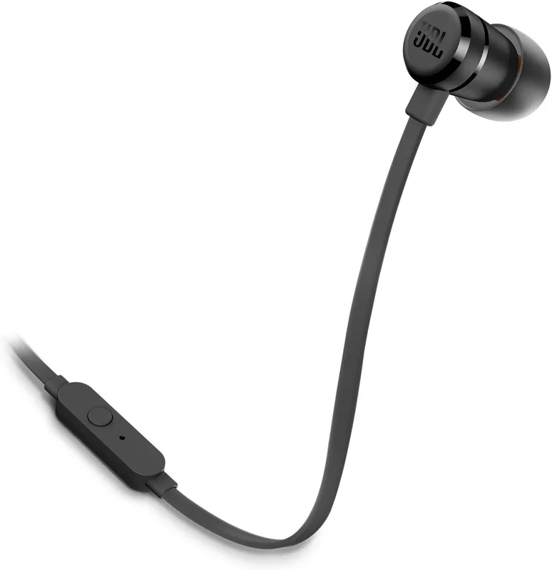 JBL Tune 290 in-ear-hörlurar med trasselfri kabel och hög basprestanda, universell, med 1 fjärrkontroll/mikrofon, svart