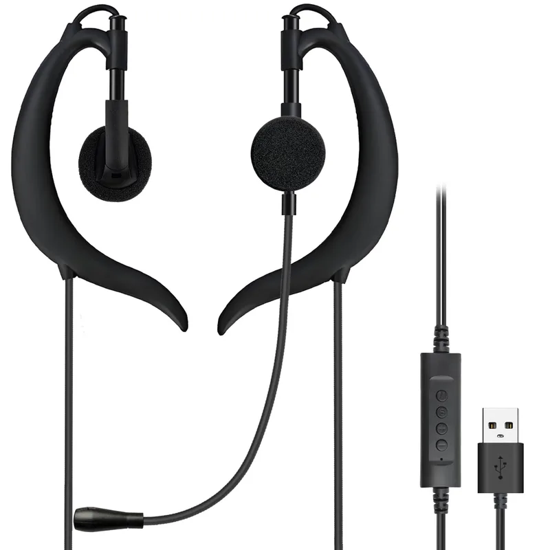 Weatwo USB-hörlurar in-ear hörlurar med mikrofon