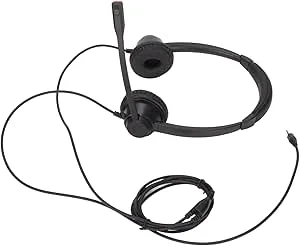 ChengyuWei Binauralt 3,5 mm företagsheadset, dubbelsidigt kontorsheadset