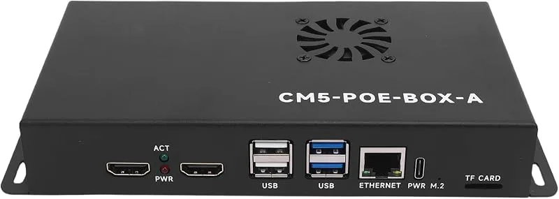 Compute Module 5 PoE Base Board, CM5 Expansion Board med MIPI M.2 USB Ethernet NVMe Boot, med Skal för CM5 (EU)