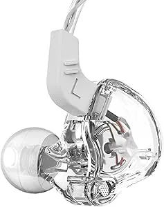 VBESTLIFE QKZ AK6 Universal 3,5 Mm HiFi-sporthörlurar i örat med Mikrofon Svart Headset för Löpmusik (Vit)