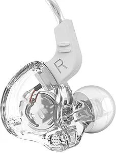 Goshyda QKZ AK6 HiFi Sport Hörlurar med Mikrofon för Running In Ear Hörlurar Musik för Smartphones Surfplattor Bärbara Datorer (Vit)