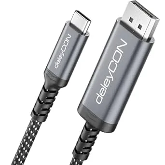 deleyCON 0,5m USB‑C till DisplayPort‑kabel Kort (4K@60Hz, 2K@165Hz)