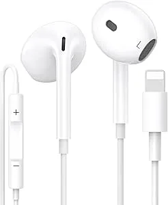 Trådbundna hörlurar för iPhone, [MFi-certifierad] In-Ear hörlurar, HiFi Stereo brusreducerande hörlurar med mikrofon och volymkontroll för iPhone 14/14 Pro/13/12/11/XR/XS/X/8/7/SE