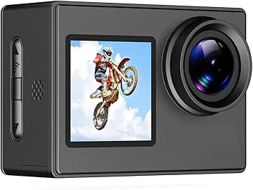 Actionkamera, Dubbelskärms 4K Actionkamera 30M Vattentät Anti-Shake HD Sportvideo Actionkameror Motorcykel Cykelhjälm(SJ4000air