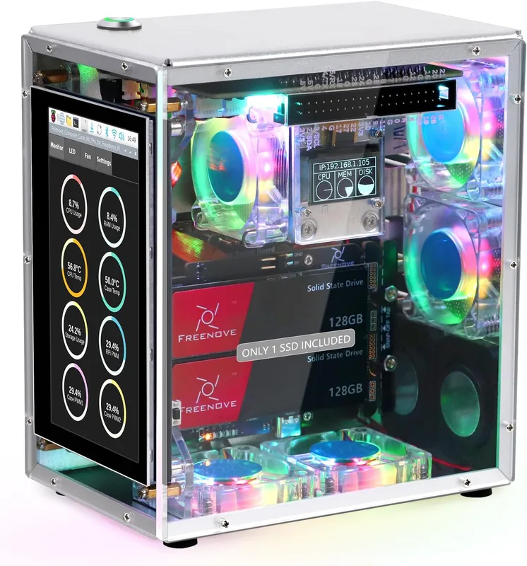 Freenove Raspberry Pi 5 NAS Case Kit
