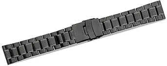 HMFANG 18 mm 20 mm 22 mm 24 mm Silver Svart klockband i rostfritt stål