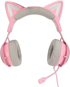 Tomantery Gaming Headset Cat Ear Headphone 3 Ljud för Barn Vuxna
