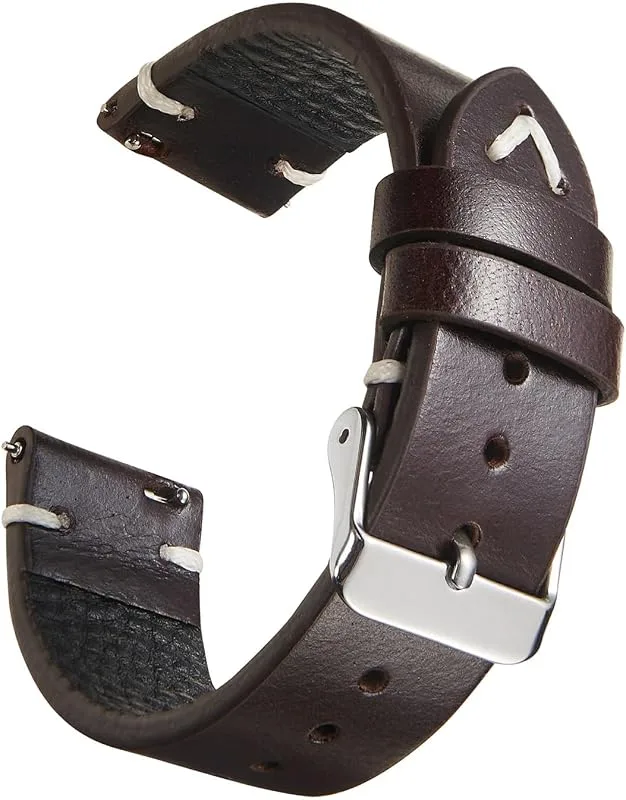 18mm 19mm 20mm 22mm Vintage klockarmband Svart Blå Brun