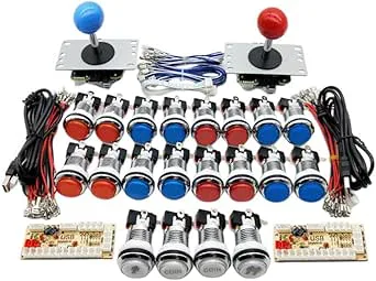 dijiusidy 2-spelares arkadspel DIY Zero Delay USB-kort med joysticks och knappar Kit