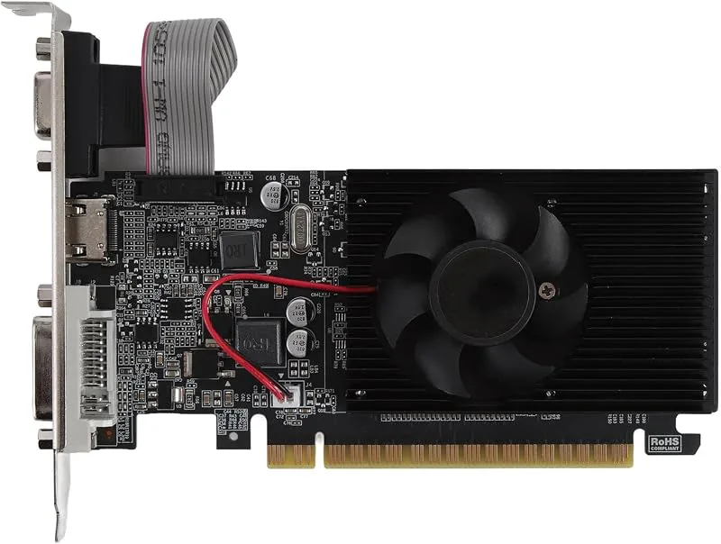 ASHATA Grafikkort, 2GB DDR3 64-bitars PCI Express X16 2.0 Gaming Grafikkort, 810MHz 600MHz Gaming Grafikkort med HD Mult