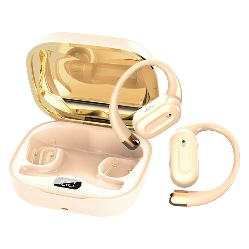 Generic trådlösa over-ear-hörlurar, krämfärgad