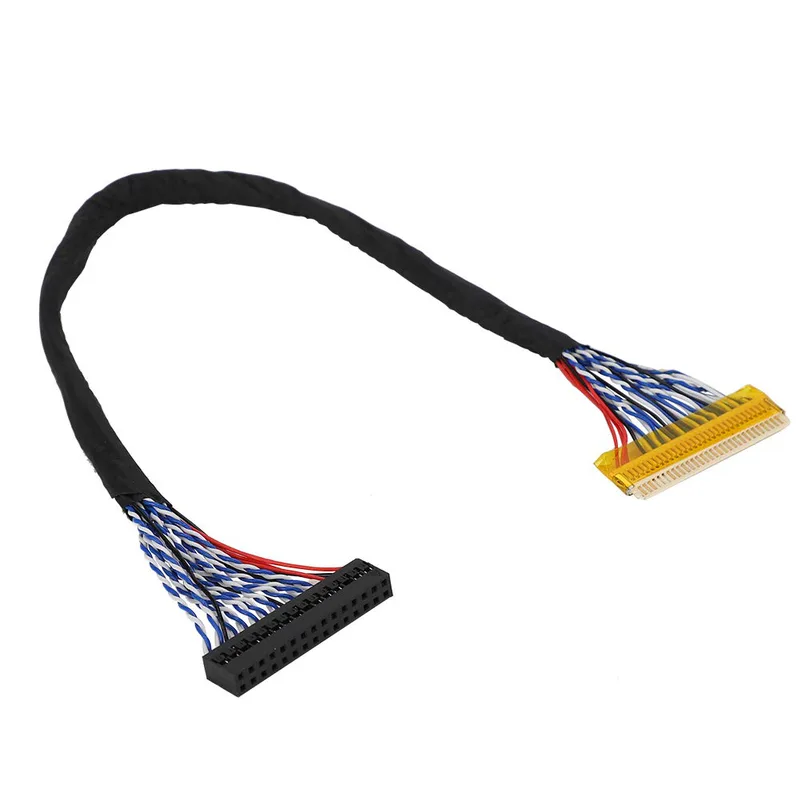 Aramox 30-stifts LVDS-kabel, PC-material, 5 Kablar, 10 par Differentialsignaler, för 17-tums LCD-paneler med JAE FI-XB30SSL-HF15-kontakt