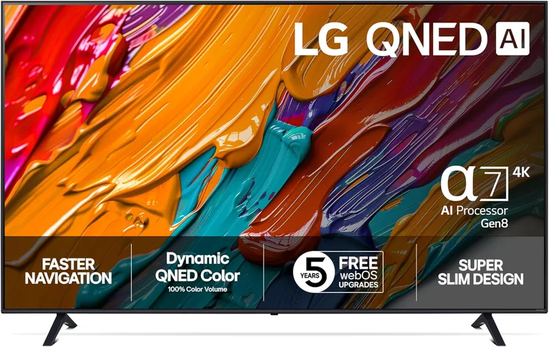 LG 75QNED7E 75" 4K TV (2025), QNED-teknologi, Dolby Vision, WebOS 25, Alpha 7 AI Gen8, HDR10, HDMI eARC