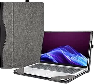 16 tums laptopfodral för HP EliteBook 8/6 G1a/G1i och 16 tum ProBook 4 G1i/G1a/G1iR, skyddsfodral i PU-läder (ljusgrå)