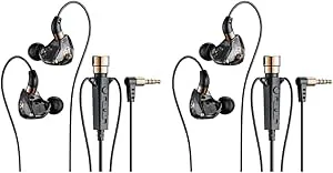 ISTOVO 2X HiFi-Trådbundna Hörlurar med Mikrofonbrusreducerande Dynamiska