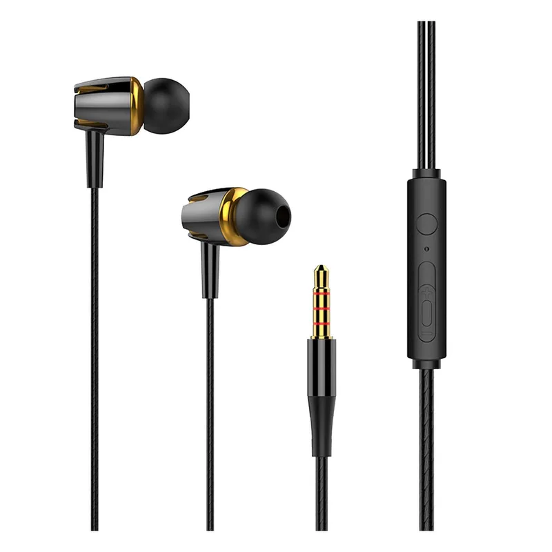 Generic trådbundna in-ear-hörlurar 3,5 mm, 2-pack