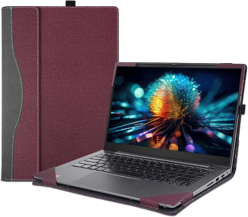 HP Dragonfly 13,5 tum G4 laptopfodral för HP Elite Dragonfly 13,5 tum G3 [inte för Chromebook Series], skyddande PU-läderfodral tillbehör (vinröd)