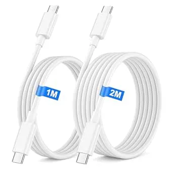 USB C to USB C Charger Cable for iphone 17/16/15/Air Fast Charging, 1+2M 2Pack 60W Type C to Type C Fast Charging Lead USB C Fast Charge Wire for iPhone17/16/15 Pro Max,iPad Pro/Air/Mini,Samsung,Pixel