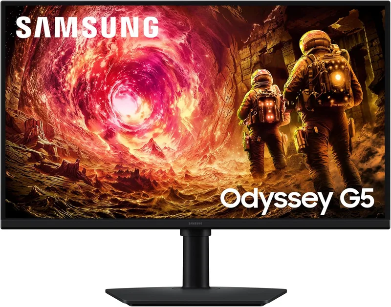 Samsung Odyssey G5 (S27FG506EU), 27 inches, 2560 x 1440 (QHD), IPS, 180 Hz, 1 ms, G-Sync, HDMI, DisplayPort, Audio Input, HAS, Pivot
