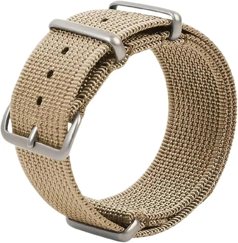 Nylon Klockarmband Brunt Grönt Svart Band