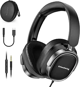 URBAN SWING W70 trådbundna hörlurar over-ear headset med mikrofon