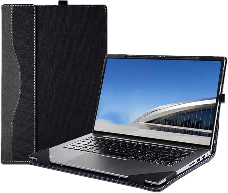 Laptopfodral för nya Samsung Galaxy Book4 Edge 35 cm och 14 tum Book 4 Pro och för Book3 Pro, PU-läder notebook PC-väska
