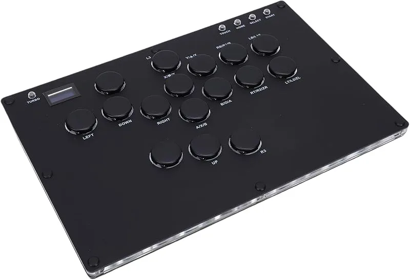 Jectse Fighting Games Fight Stick, Hot Swappable 16 Keys Game Controller med RGB-belysning och SOCD-rengöring, för för f