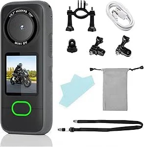 4K Wifi Actionkamera Mini Sportkamera Vattentät Pekskärm HD for Resor Motorcykel Körning Inspelare Bodycam(With 128G Card)