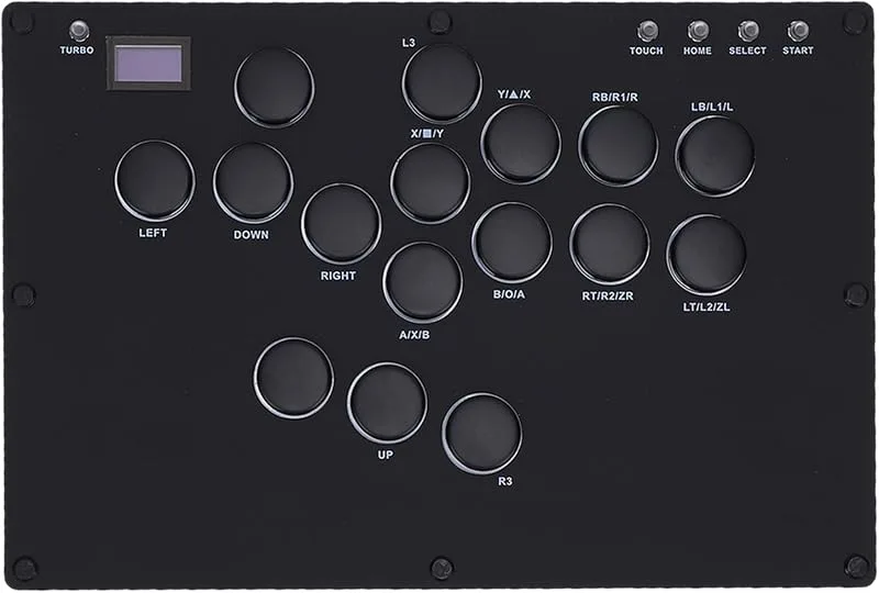 Plyisty Fight Stick, Hot Swappable 16 Nycklar med Anpassat RGB-ljus, Controller för Spelkonsoler och Mobila Enheter