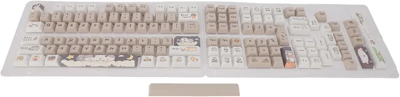 BONKZEBU 141 Key Cute Dye Sublimation PBT Mekaniska Keycaps för Speltangentbord, PBT Keycap Set för DIY Custom, Ergonomisk Design för Långa Timmars Sk