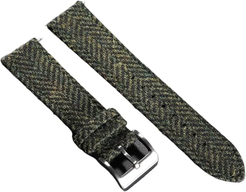 Vintage Läder Tweed Nylonrem Snabbkoppling Vävt Armband For Omega For Seiko Smartklocka Klockarmband