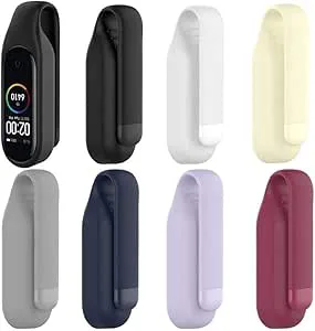 Cuifati Hållbar Mi Band 6 Ersättningsklämmahållare Bekvämt Vattentätt Armband Skyddsbandskyddsfodral Anti-repklämma för Yoga, Vandring (Grunt lila)
