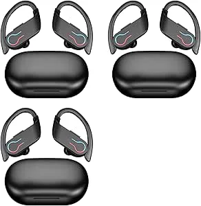 Uikdjgu 3X Q63 Bluetooth 5.3-Hörlurar Sportheadset Trådlöst In-Ear 200H Standby Time IPX7 Vattentät HiFi Stereo Gaming Earbuds