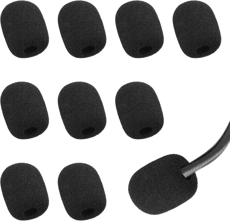 10-pack headset mikrofon-skumskydd, skummikrofon vindruteskydd, mini vindruta, skumskydd, skydd, nya jobbståvor