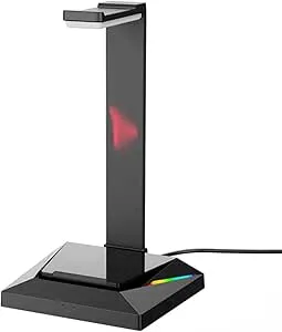 YKMYXZ Hörlurshängare Headsetställ RGB Hörlursställ Skrivbords-USB Gaming